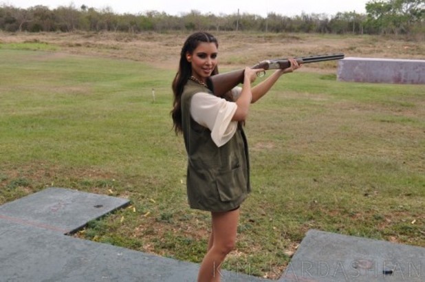 Kim Kardashian skeet shooting