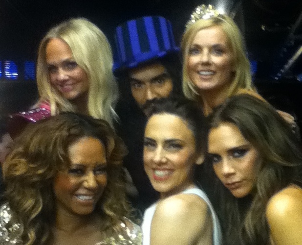 Spice Girls with Russell Brand at the Olympics