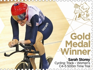 Paralympian gold medal winner Sarah Storey's stamp