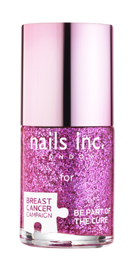 Nails Inc Pink Glitter Polish for Breast Cancer Campaign