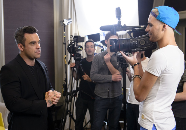 Rylan Clark and Robbie Williams on The X Factor
