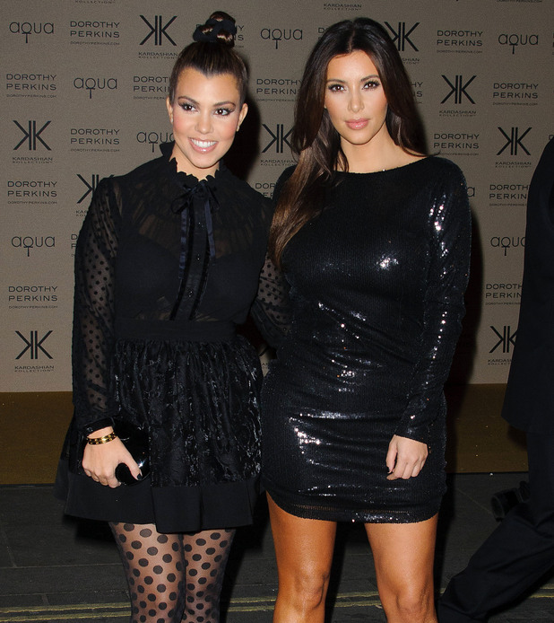 Kourtney Kardashian and Kim Kardashian
Kardashian Kollection for Dorothy Perkins launch party at Aqua - Arrivals.
London, England - 08.11.12
Mandatory Credit: WENN.com