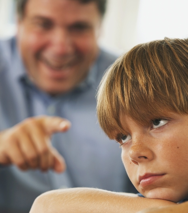 dad talking to son