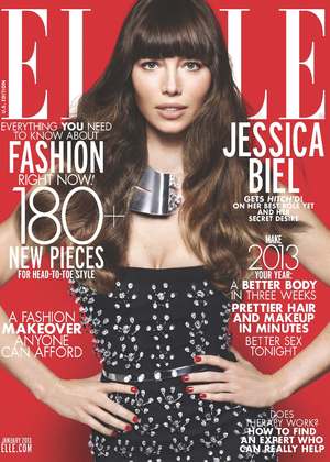 Jessica Biel covers ELLE's January issue