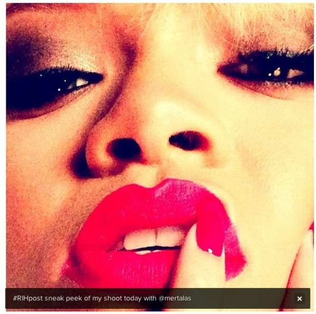 Rihanna on photo shoot