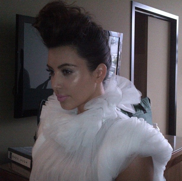 Kim Kardashian Shows Off The Biggest Hair Quiff Weve Ever Seen