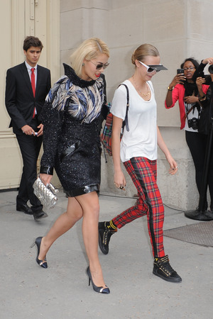 Chanel fashion show, Paris, France Rita Ora and Cara Delevingne 1 Oct 2013