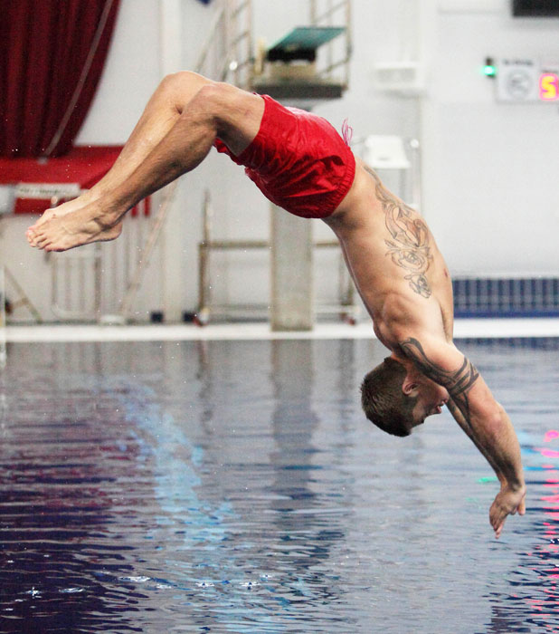 Dan Osborne, 'Splash' TV Programme, Luton, Britain. He is competing in the third heat, to air 18 January 2014