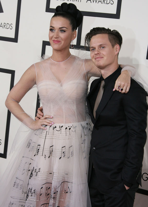 Katy Perry's brother David Hudson plays up for cameras at Grammys