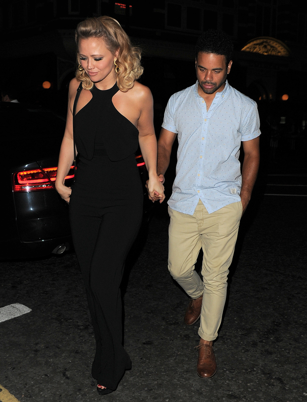 Kimberley Walsh steps out with fiancé Justin Scott after Sweet Charity