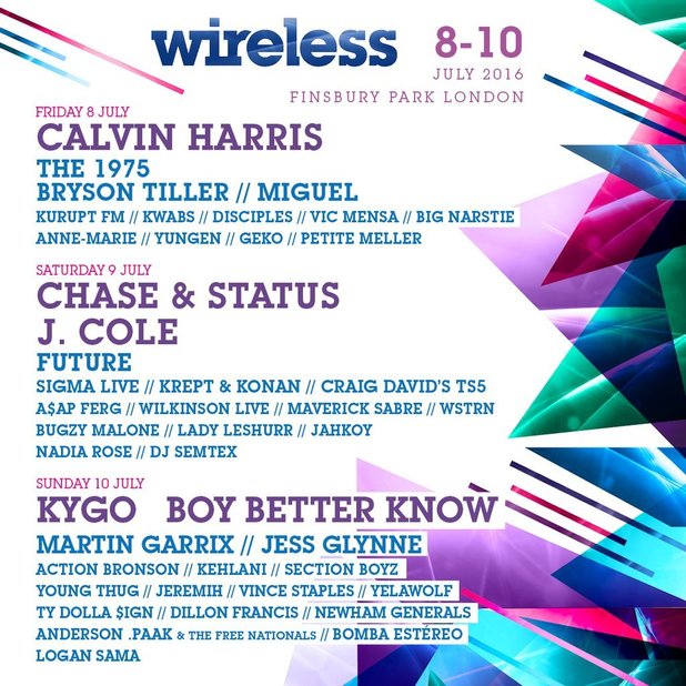 Wireless Festival: Calvin Harris, Jess Glynne, Craig David, J. Cole ...