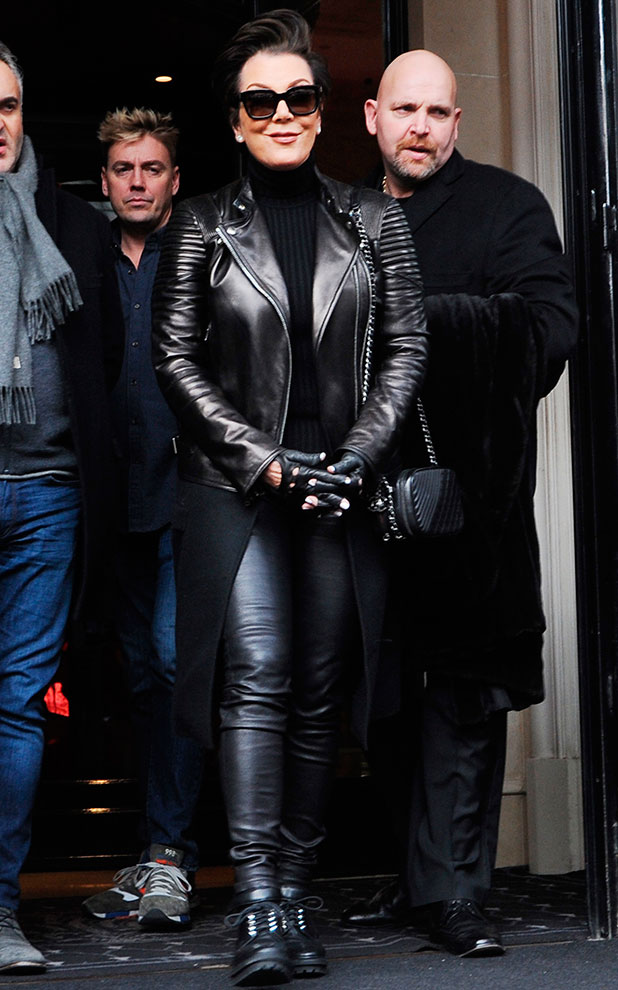 Kris Jenner wears head-to-toe leather in Paris - Celebrity News News ...