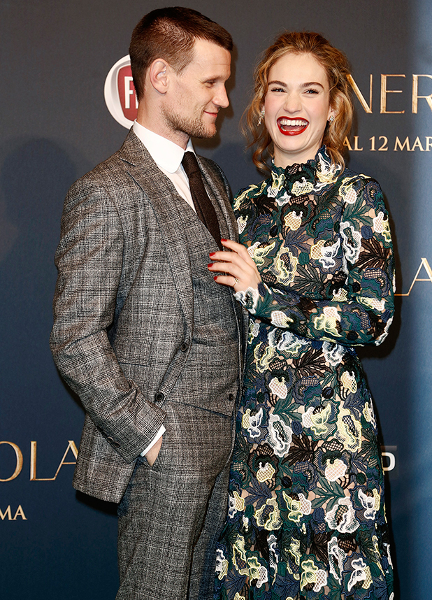 Matt Smith gives Lily James a look of love at Cinderella premiere ...